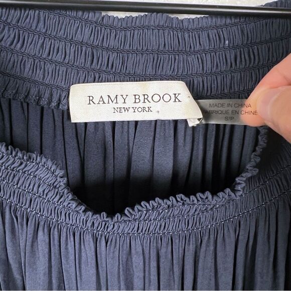 Ramy Brook Off-The-Shoulder Jessica Navy Blue Mini Dress Size Small - Picture 5 of 8